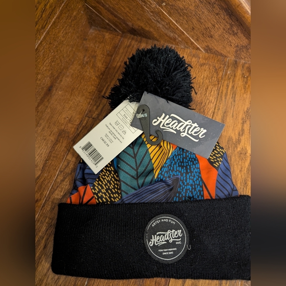 HEADSTER KIDS Tricolor Beanie Lined With Fleece - Multi Colored Indigo S/M